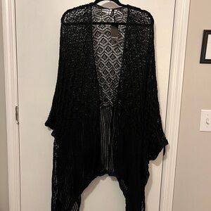 Torrid Black Open-Knit Cardigan